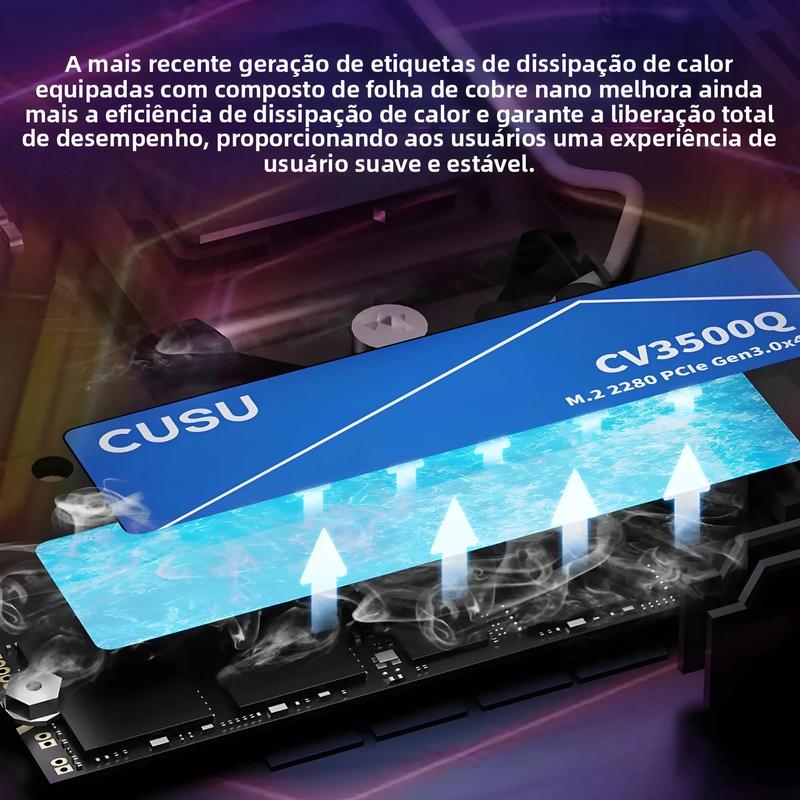 SSD NVMe M2 De Alta Velocidade CUSU 512GB 1TB 2TB PCIe 3.0 Para